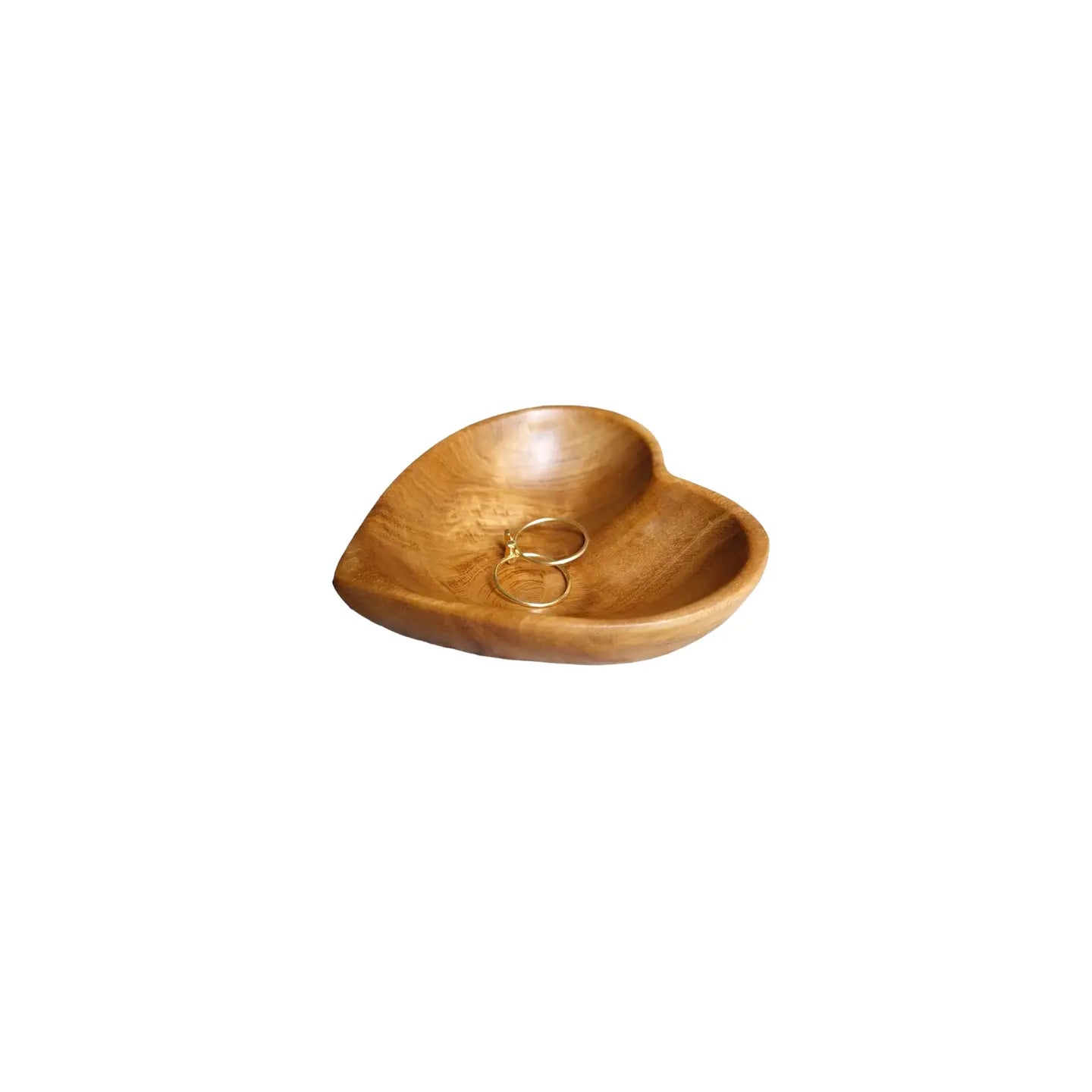 Teak Wood Mini Heart Dish