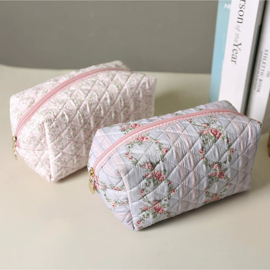 Quilted Floral Design Cosmetic Bags - TOSHA: Assorted / ONE SIZE