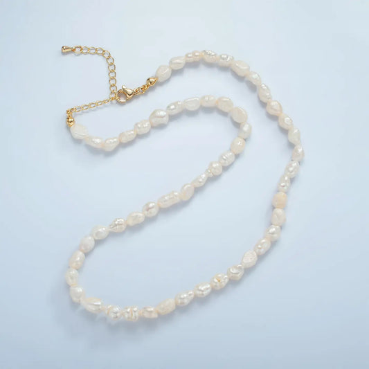 16K Gold Filled White Pearl Choker Necklace | WA-2657