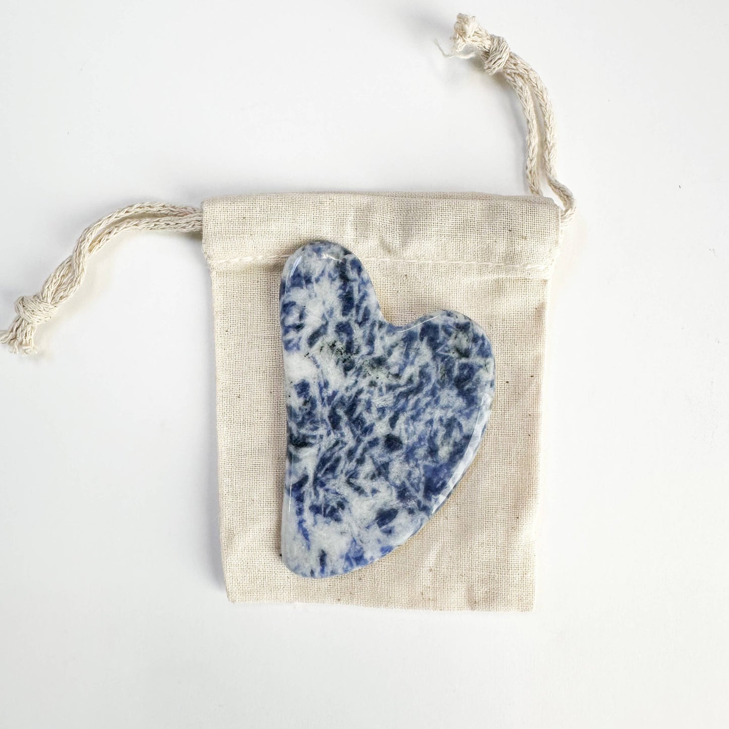 Natural Gua Sha Facial Stone: Blue Dots