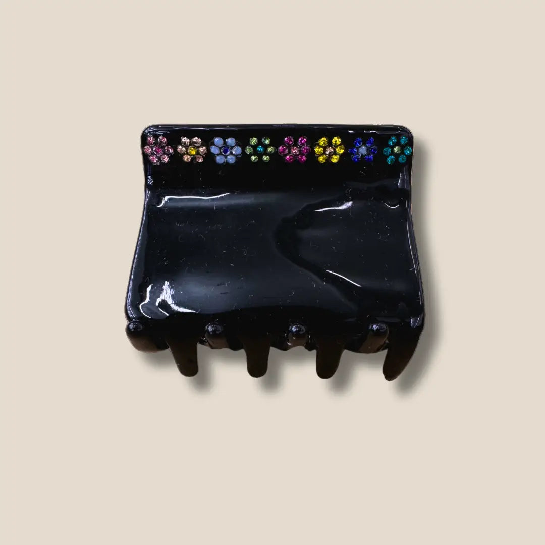 Daisy Chain Hair Clip-Black