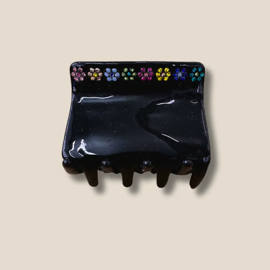 Daisy Chain Hair Clip-Black