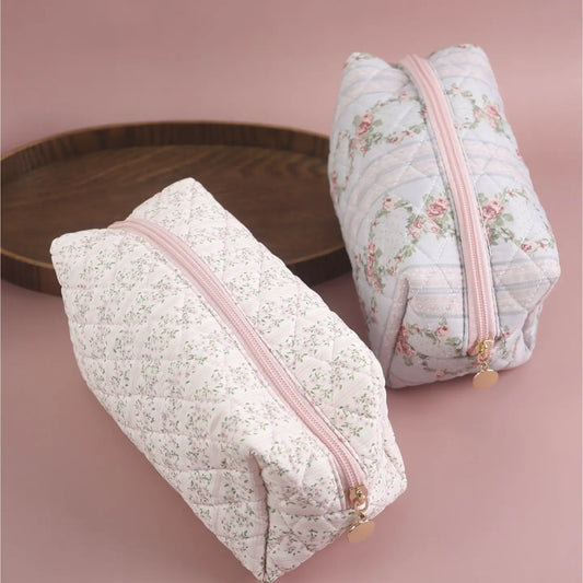Quilted Floral Design Cosmetic Bags - TOSHA: Assorted / ONE SIZE